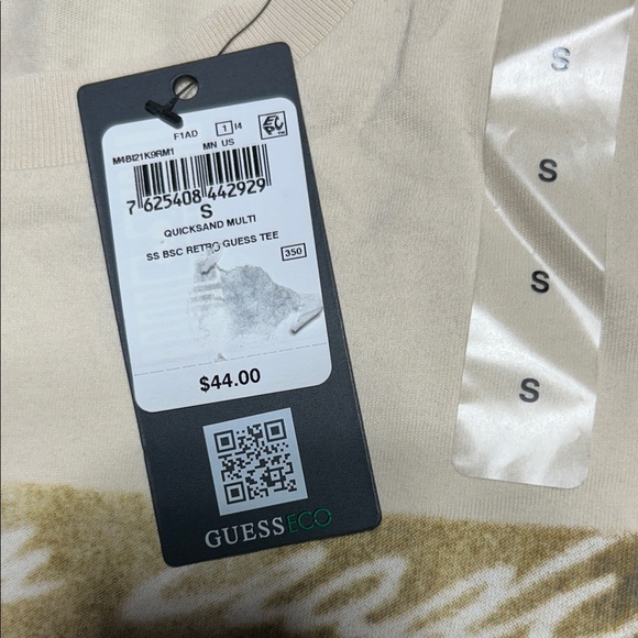 Guess Men's Beige Graphic Tee 100% organic Cotton Size Small NWT‎ - Picture 5 of 11